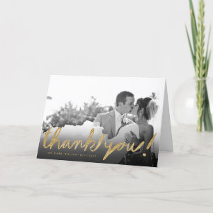 Stylish Faux Glitter Photo Thank You Greeting Card