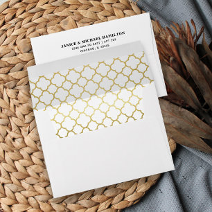 Stylish Faux Gold Geometric Pattern Lined Envelope