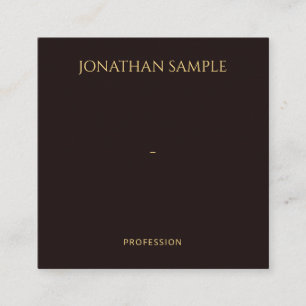 Stylish Faux Gold Text Black Velvet Modern Square Business Card