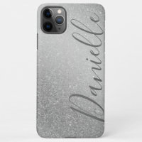Stylish Faux Grey Glitter Silver Background Custom