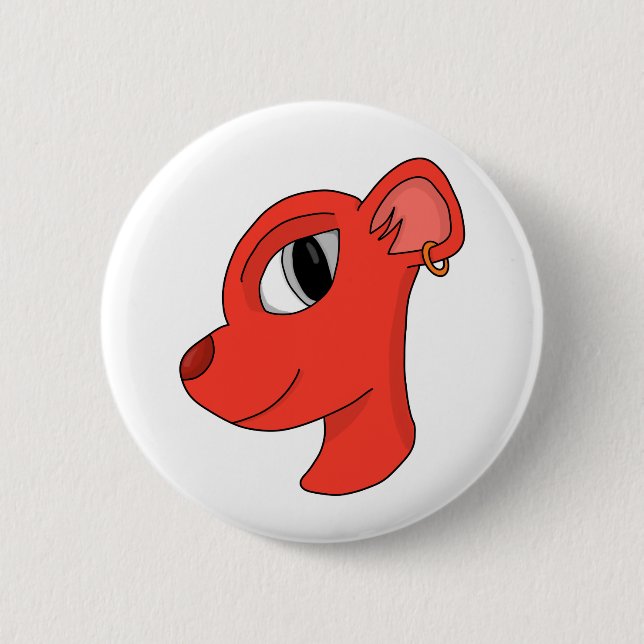 Stylish feline wearing earring 2 inch round button (Front)