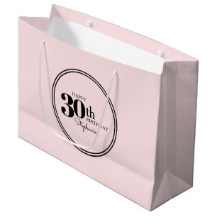 Stylish Feminine 30th Birthday Party with Name Large Gift Bag