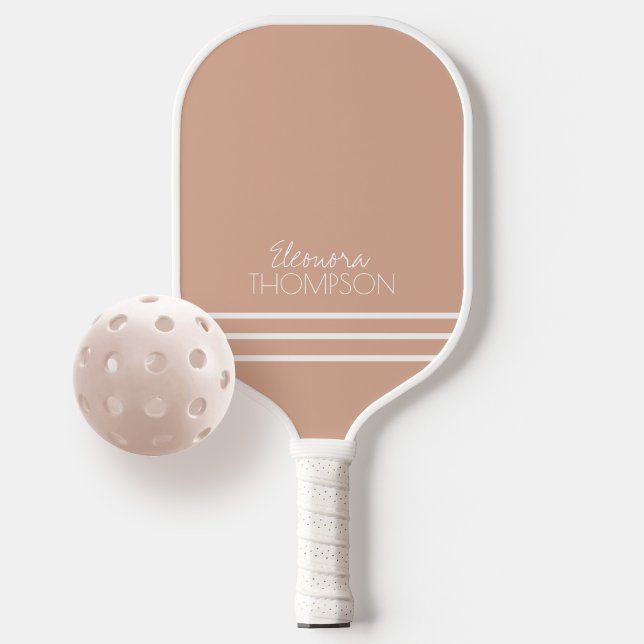 Stylish Feminine 3-Stripes Dusty Rose Pickleball Paddle (Creator Uploaded)