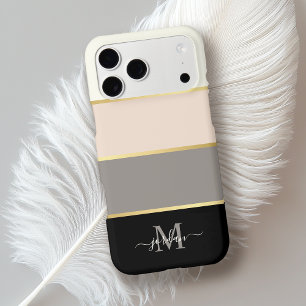 Stylish Feminine Stripes Pattern with Monogram