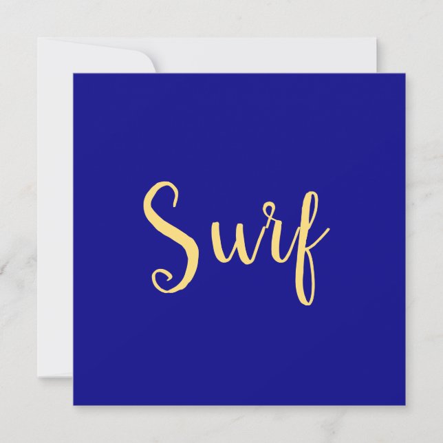Stylish Festive SURF Script Navy Blue Background (Front)