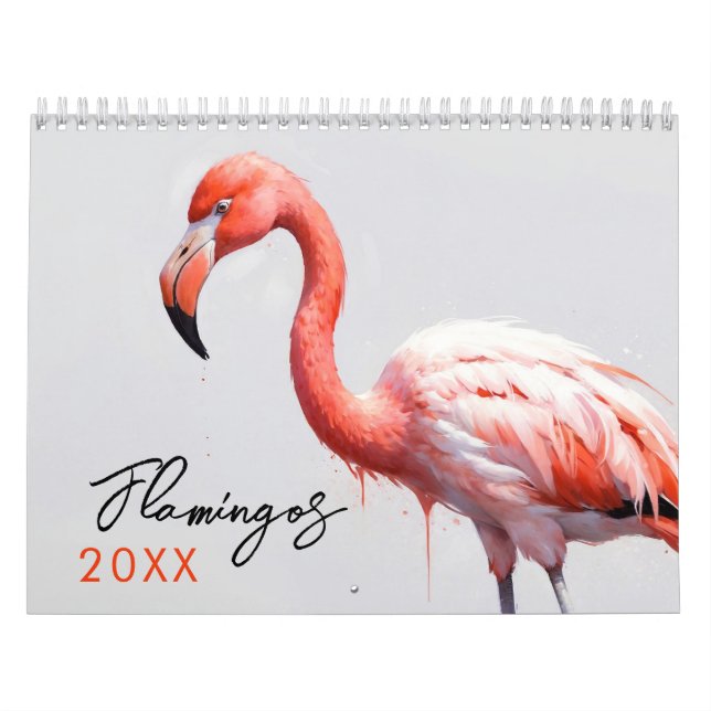 Stylish Flamingo Art  Calendar (Cover)
