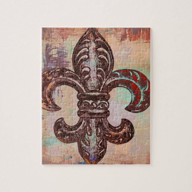 Stylish Fleur De Lis Design Jigsaw Puzzle (Vertical)