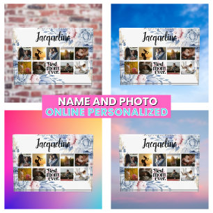 Stylish Floral Best Mom Ever Photo Collage Block