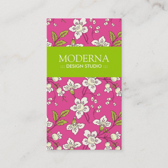 Stylish Floral Business Cards (Front)