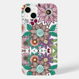 Stylish floral doodles vibrant design Case-Mate iPhone 14 plus case