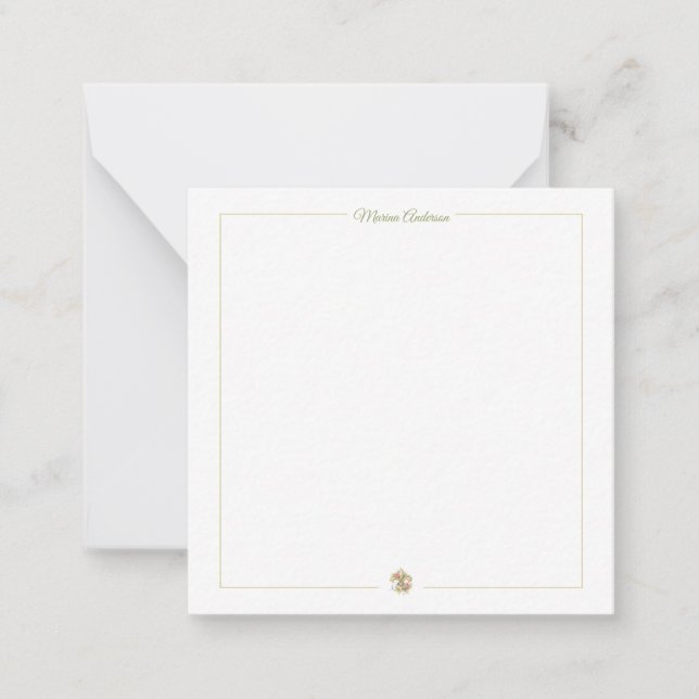 Stylish floral Fleur de Lys  Personalized Name Card (Front)