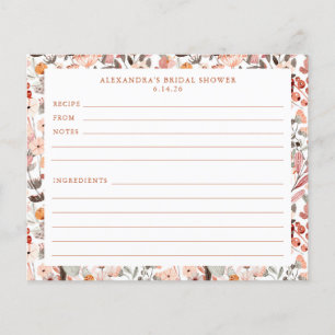 Stylish Floral Neutrals Jolie carte de recette fro