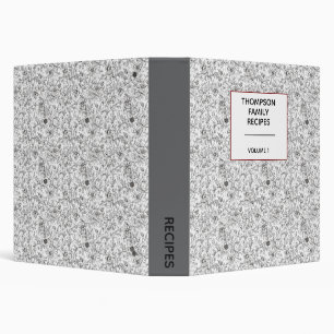 Stylish Floral Neutrals Personalized Recipe  Binder