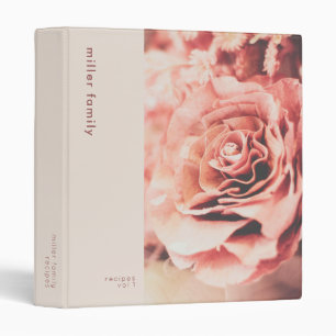 Stylish Floral Neutrals Pretty Personalized Recipe Binder