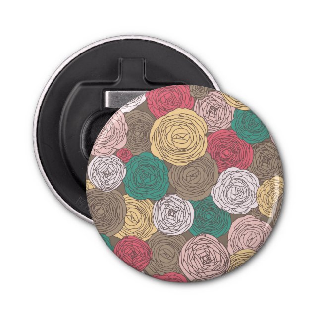 Stylish floral pattern. Bright floral Bottle Opener (Front)