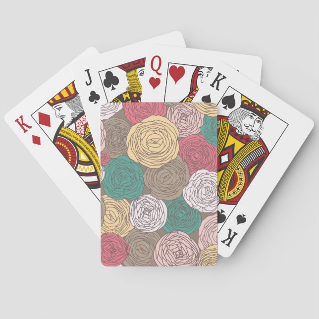 Stylish floral pattern. Bright floral Playing Cards (Back)