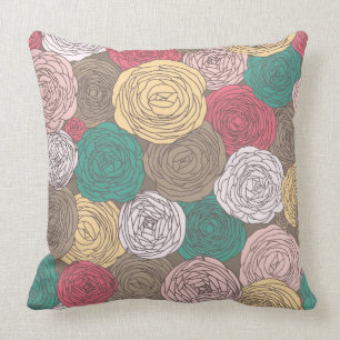 Stylish floral pattern. Bright floral Throw Pillow
