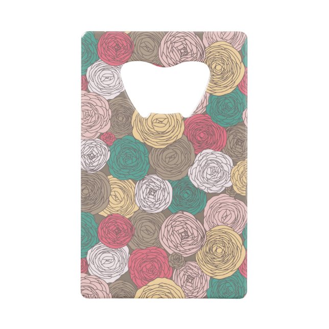 Stylish floral pattern. Bright floral Wallet Bottle Opener (Front)