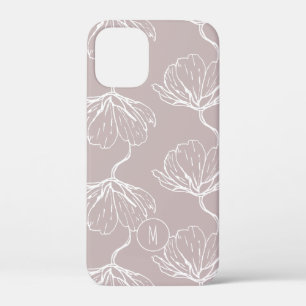 Stylish Floral Pattern Monogram iPhone 12 Mini Case