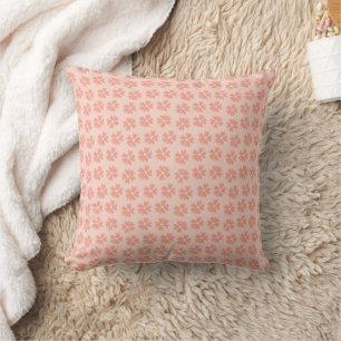 Stylish floral pattern pink flowers on pink throw pillow
