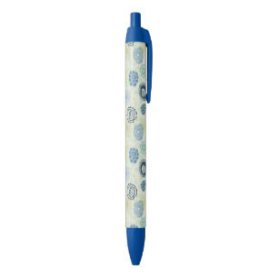 Stylish floral pattern with cute flowers black ink pen