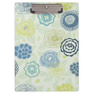 Stylish floral pattern with cute flowers clipboard