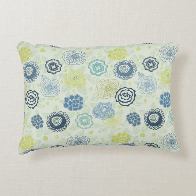Stylish floral pattern with cute flowers decorative pillow (Front)