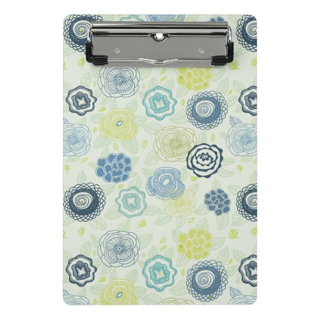 Stylish floral pattern with cute flowers mini clipboard (Front)