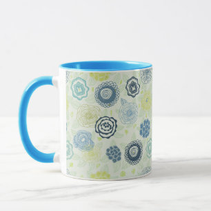 Stylish floral pattern with cute flowers mug