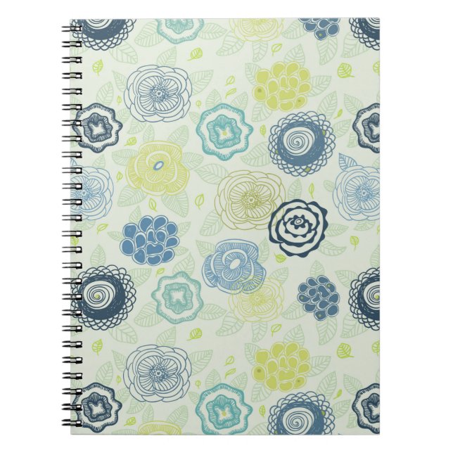 Stylish floral pattern with cute flowers notebook (Front)