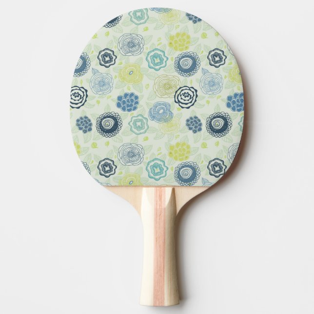 Stylish floral pattern with cute flowers ping pong paddle (Front)