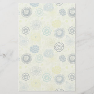 Stylish floral pattern with cute flowers stationery