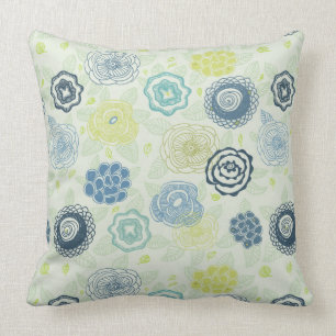 Stylish floral pattern with cute flowers throw pillow