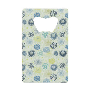 Stylish floral pattern with cute flowers wallet bottle opener