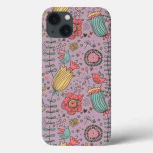 Stylish floral pattern with flowers iPhone 13 case