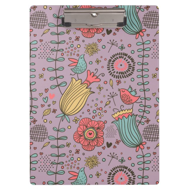 Stylish floral pattern with flowers clipboard (Front)