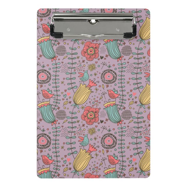 Stylish floral pattern with flowers mini clipboard (Front)