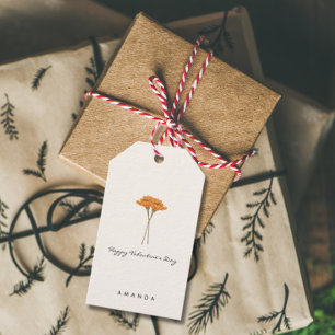 Stylish Floral Simple Valentine's Gift Tag