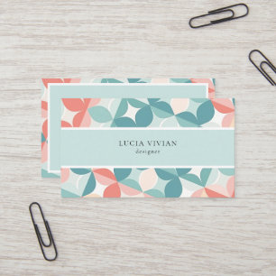 Stylish Floral Tile Patten Designer Business Card