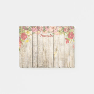 Stylish Flower Garden Wood Fence Personalize Post-it Notes
