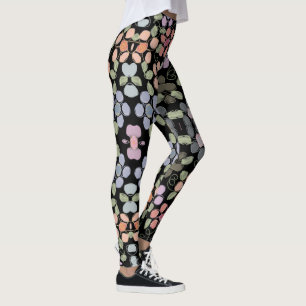 Stylish Flowered Black Leggings