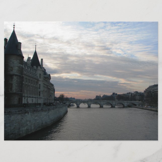 Stylish Flyer with beautiful sunset in Paris (Front)