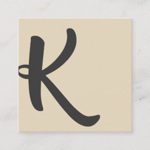 Stylish Font   Asymmetric (beige / grey) Square Business Card