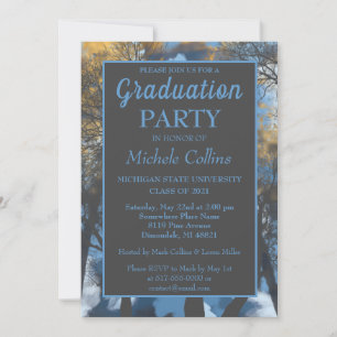 Stylish Forest Sunset Party Invitation