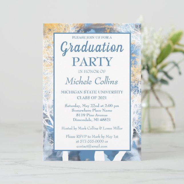 Stylish Forest Sunset Party Invitation (Standing Front)