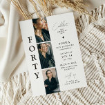 Stylish FORTY Photo Strip 40th Birthday  Invitation<br><div class="desc">Ready to turn 40 in style? These Stylish FORTY Photo Strip 40th Birthday Invitations will make everyone RSVP with a smile. Personalize them to reflect your unique personality and celebrate your big day in style. Check out these gorgeous invites and start planning the ultimate birthday bash today!</div>