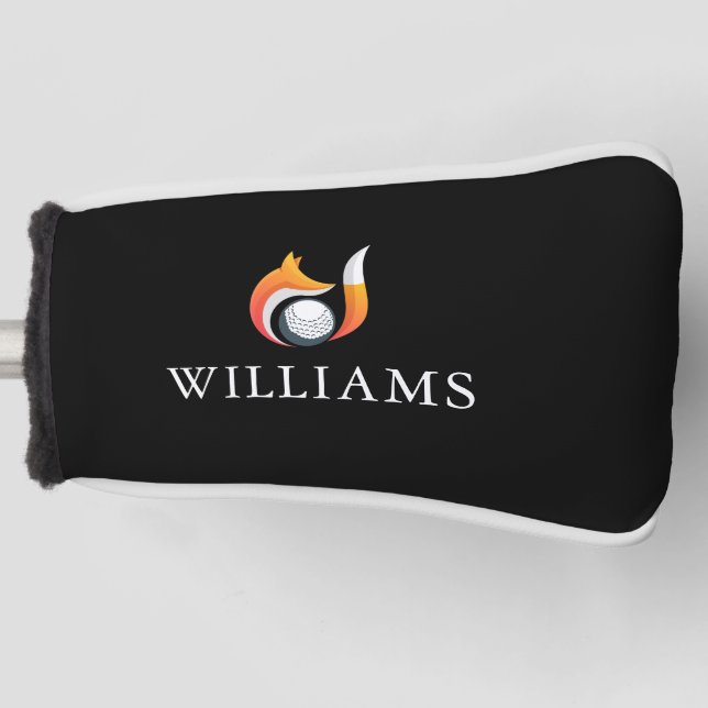 Stylish Fox And Ball Golf Personalized Name Head Cover (Front)