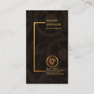 Stylish Frame Creative Mechanical Gears Engineer Business Card