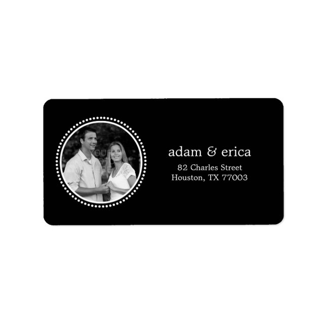 Stylish Frame Photo Address Labels (Black) (Front)