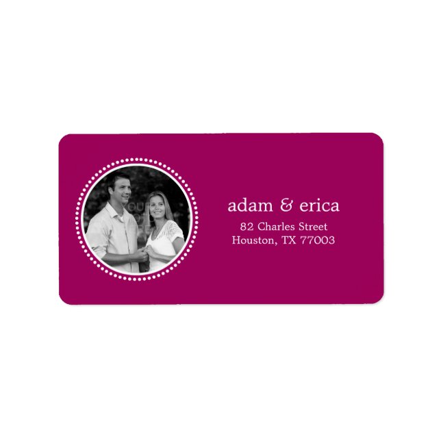 Stylish Frame Photo Address Labels (Fuchsia) (Front)